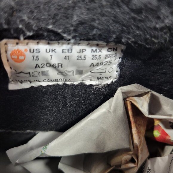 Timberland Davis Square Men's Size 7.5 Black Leather Warm Lined Waterproof Boots - Picture 9 of 11